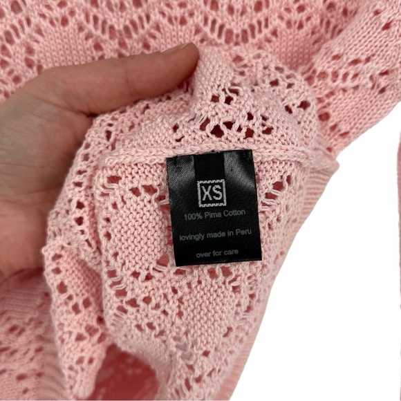 Rachel Comey Bassi Lightweight Open-Knit Pima Cotton Sweater Top XS‎ Pastel Pink - Picture 6 of 11